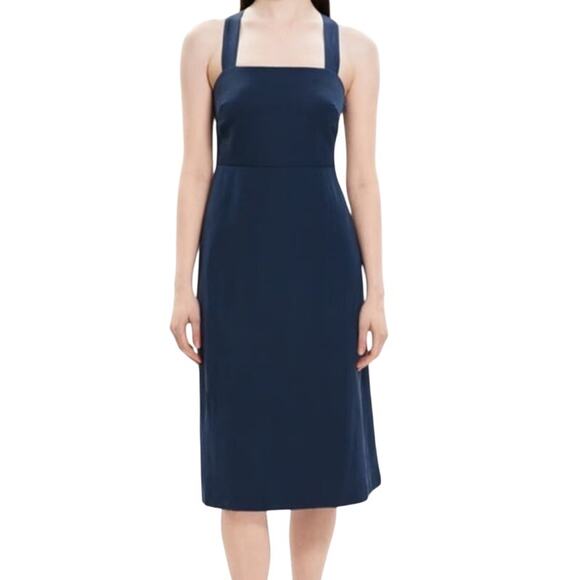 Theory Dress Crossback Linen Blend blue size 2 - Picture 1 of 6